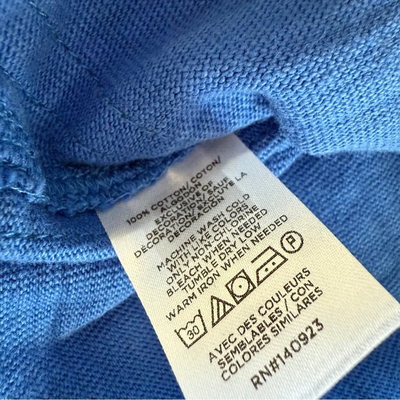 Loft-Blue-Cobalt-Green-Stripe-Sporty-Collegiate-100% Cotton-Boatneck-Women’s-S - Picture 7 of 9